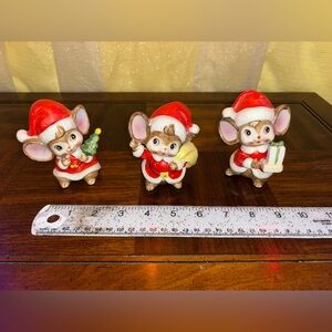 Vintage mice Christmas decor